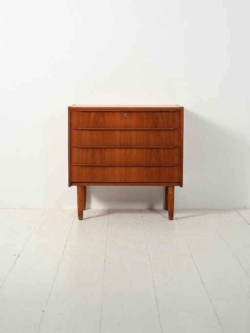 Cassettiera scandinava in teak, anni '60