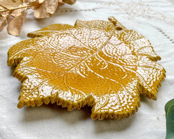 Vintage ochre earthenware dish AEGITNA Vallauris 1950s/60s – Crockery, Retro (photo 6 of 10)