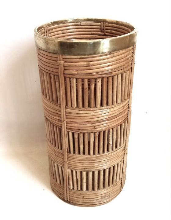 Gabriella Crespi Bambus Messing Regenschirmständer 70er Jahre Höhe 51 cm – Bamboo (photo 4 of 9)