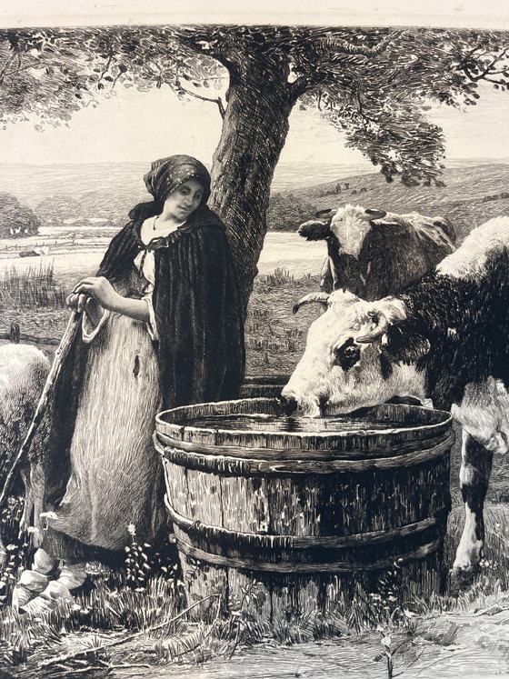 Original 19th-Century Engraving by Julien Dupré – Hand-Signed by A. Bessé – Paintings & Drawings, Paper (photo 5 of 5)
