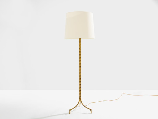 Maison Jansen foliage gilt bronze floor lamp 1950s