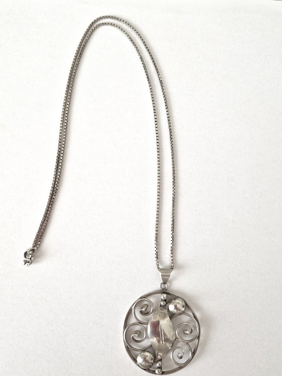 C. Brumberg Hansen Dinamarca - Gran colgante de plata con collar - años 50 – Objetos decorativos, Silver (photo 6 of 9)