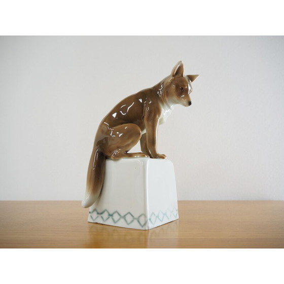 Image 1 of Midcentury Porcelain Sculpture of Fox, 1960s