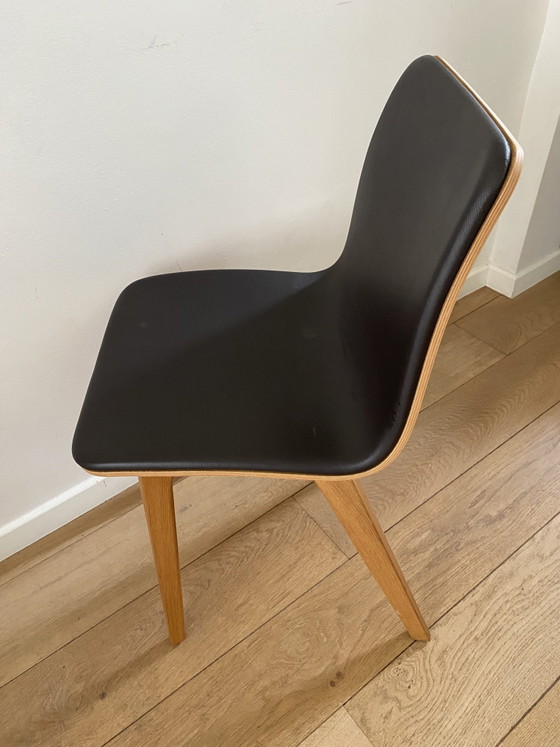 Image 1 of 4x Morph chairs by Zeitraum made of solid wood and with leather upholstery