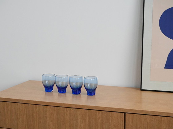 Image 1 of Set of cobalt glasses, Danish design, 1970s, manufactured in Denmark