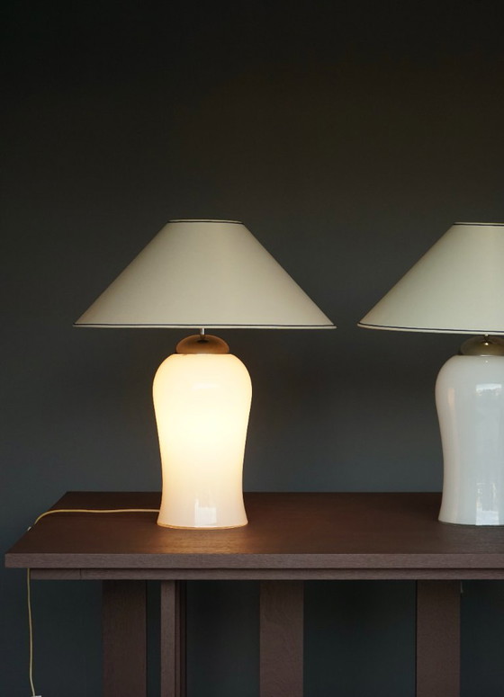Image 1 of Murano Glass Table Lamps Model Tschung by Ingo Maurer for M Design, 1970s, Set of 2