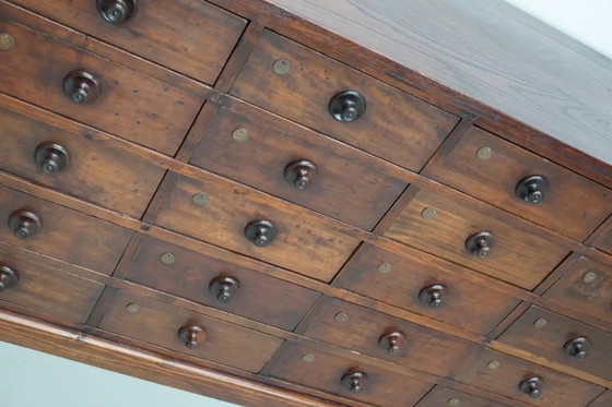 Image 1 of Sehr großer antiker Apothekerschrank/Kommode aus Hartholz, ca. 1900