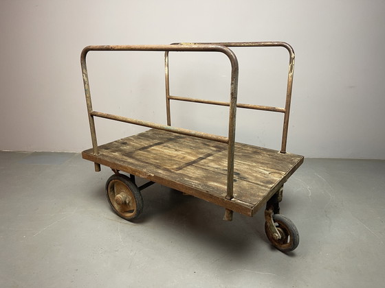 Vintage Industrial Factory Platform Trolley | Unknown | 1950s. Ref.: CT1003 – Coffee tables, Wood, Metal (photo 2 of 15)