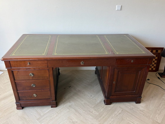 Scrivanie antica in mogano con pelle verde – Legno (photo 6 of 11)