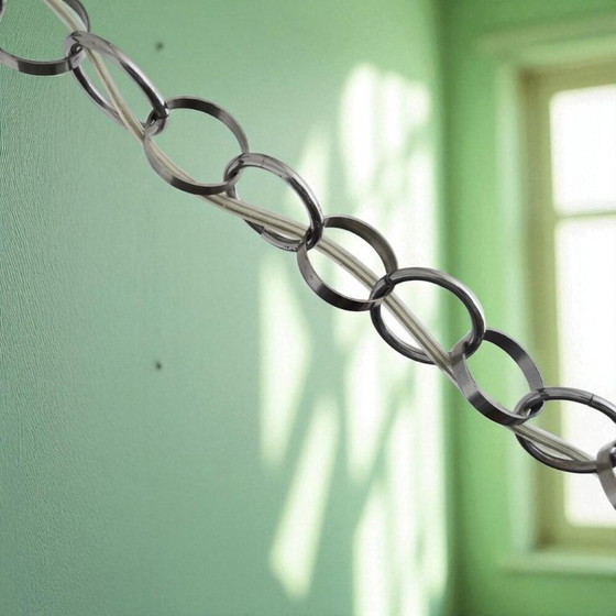 Image 1 of Lustre à 3 lumières en plexiglas fumé chromé Mid Century Modern