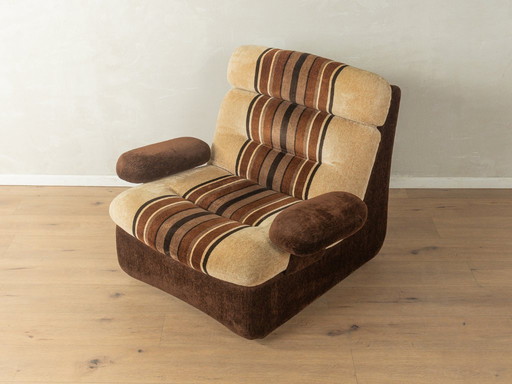 Space Age Sessel aus den 1970er Jahren, Veloursstoff, braun/beige