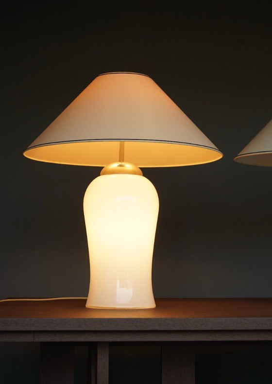 Image 1 of Murano Glass Table Lamps Model Tschung by Ingo Maurer for M Design, 1970s, Set of 2