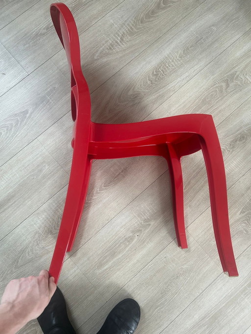 Alterego Rode Designstoel 'Eliza' 4 Stuks