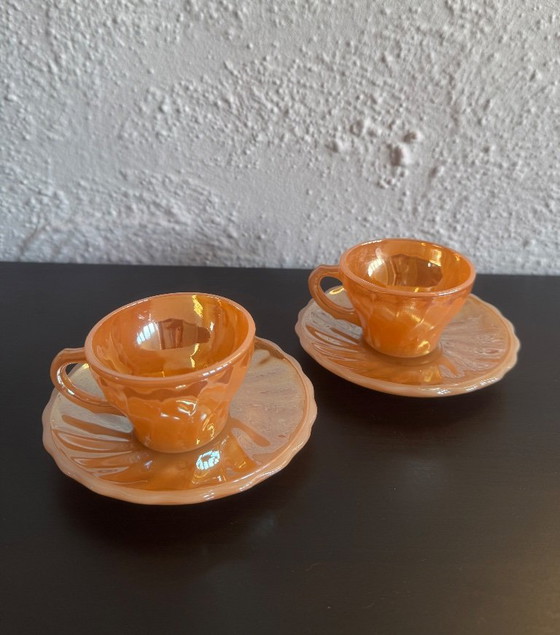 2 set vintage Fire King Kop e Schotel Van Anchor Hocking – Accessori da tavola, Glass (photo 2 of 18)