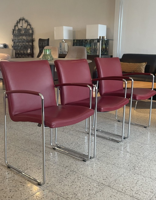 3 chaises Leolux Talos Senso Brick NOUVEAU