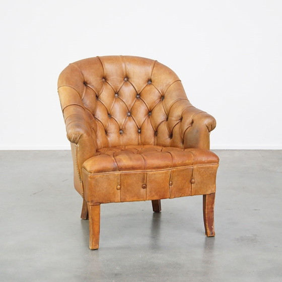 Image 1 of Fauteuil Chesterfield en peau de mouton