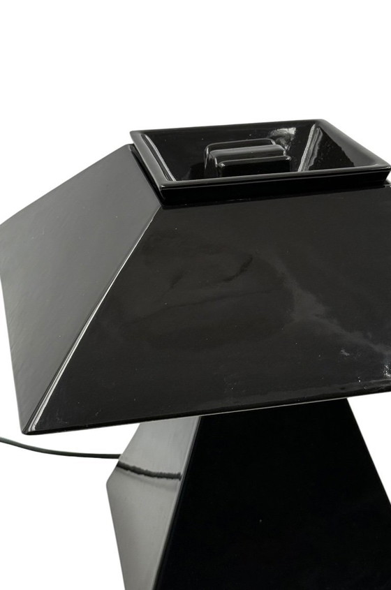 Image 1 of Lampada da tavolo in ceramica nera Space Age, Italia, anni '70