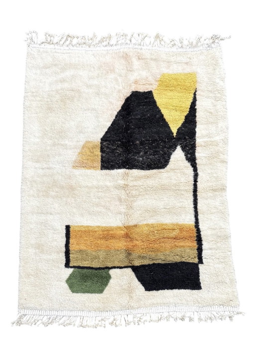 Modern Mrirt Moroccan Wool Rug