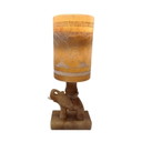 Vintage alabaster table lamp with elephant, 1960s
