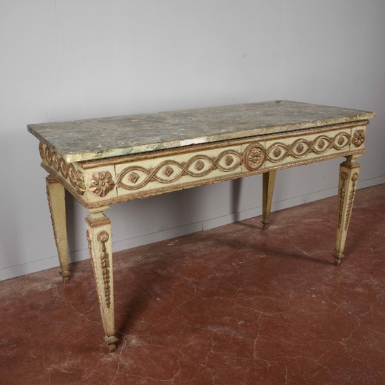 Louis XIV Lacquered Wood Console Writing Desk, 17th Century, Scagliola Top, Multi Color, Barok (photo 5 of 33)