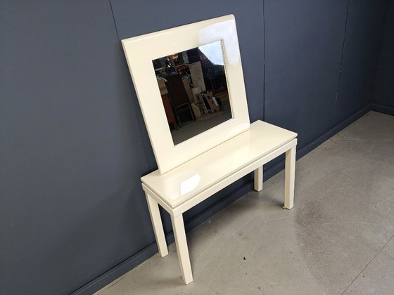 Image 1 of Consolle francese vintage laccata con specchio, anni '80