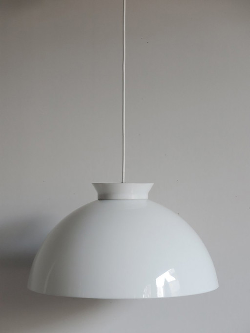 Lámpara colgante KD6 de cristal blanco de Achille & Pier Giacomo Castiglioni para Kartell, 1959