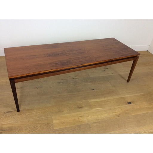 Table basse vintage en bois de rose par Kai Kristiansen, 1960