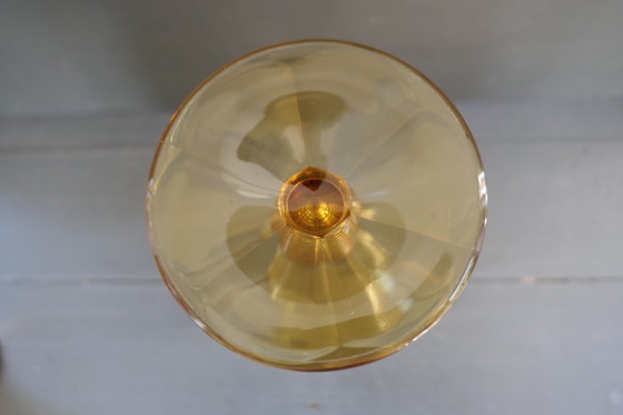 Image 1 of Vaso a tromba in vetro ambrato Art Déco