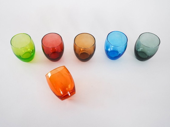 Image 1 of Set di bicchieri colorati, design italiano, anni '70, made in Italy
