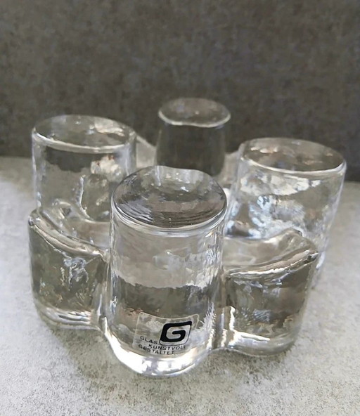 Vintage Gallo Kerzenhalter / Sockel / Rechaud Fire and Ice