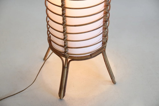 Lampada da terra vintage francese in rattan – Lampade da terra, Carta, Vimini, Mid Century Modern (photo 5 of 6)