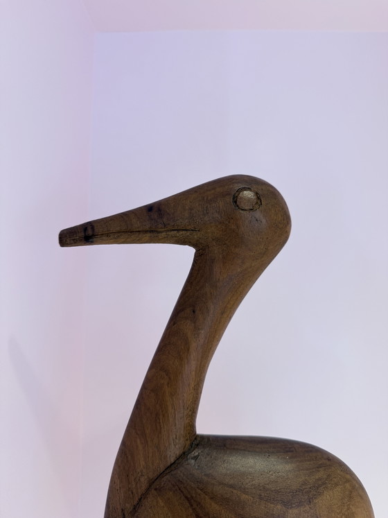 Image 1 of Beautiful set of XL mid-century wooden herons / cranes – 60s/70s