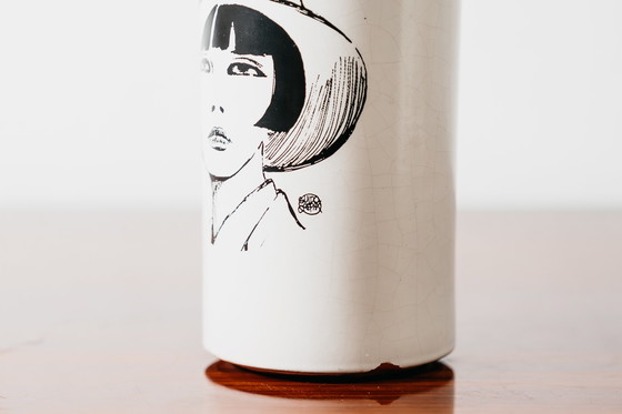 Image 1 of Guido Crepax “Valentina” Venetian Terracotta Ceramic Vase, 1970s Design Art