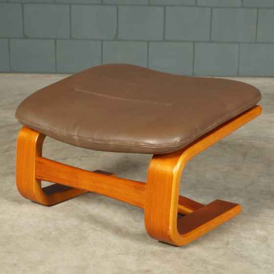 Image 1 of Deense “Apollo” fauteuil met hocker – Svend Skipper – jaren 70