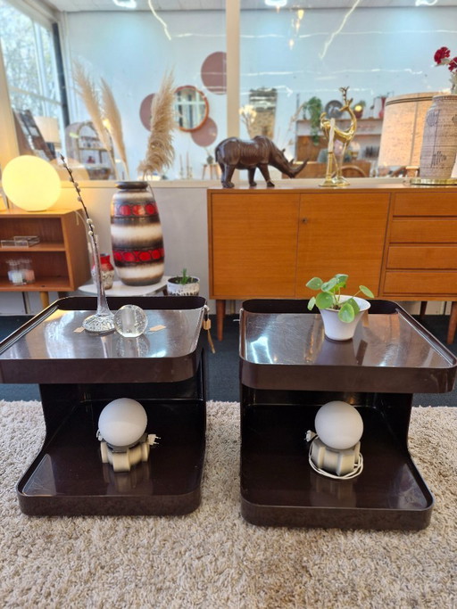 Mesitas auxiliares móviles de la era espacial "Juego" Marcello Siard