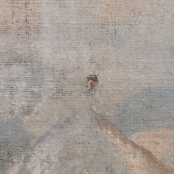 Image 1 of Watercolor painting on linen “Duel of Knights”, French School, 18th century – France