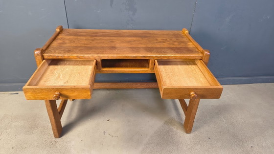 Image 1 of Vintage oak vanity table or desk by Depuydt Belgium, 1960s