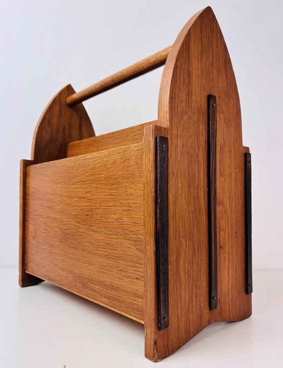 Image 1 of Antique original Amsterdam School magazine rack 1920