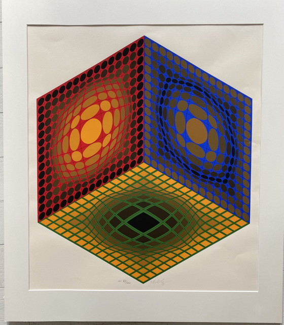 - Victor Vasarely « ST » Kleurenzeefdruk, 1968, gesigneerd, – Litho's & Zeefdrukken, Papier (photo 6 of 8)