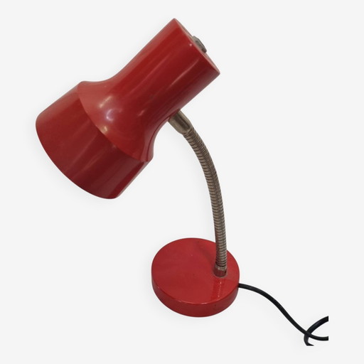 Oranje metalen lamp uit 1970