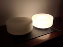 2 Vintage Bauhaus-style ceiling lamps, matte white opaline glass shade