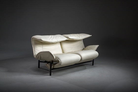 Image 1 of Vintage Cassina Veranda Reclining Sofa in Cream Leather, 1980s