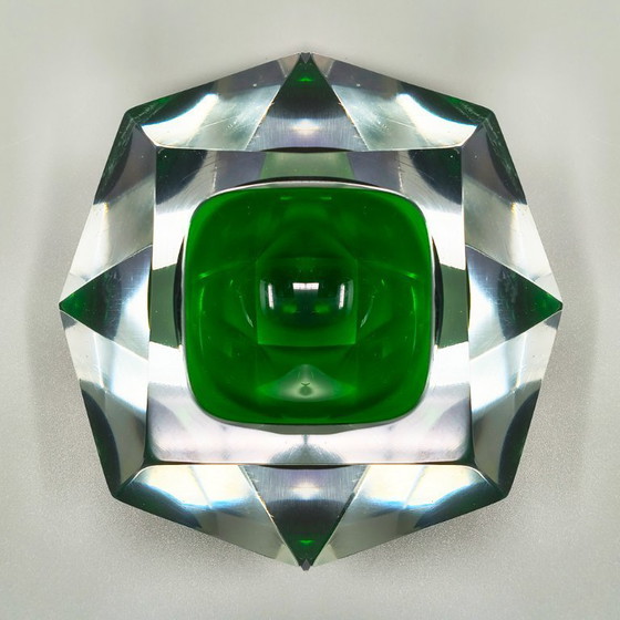 Image 1 of Verbluffende groene asbak of vide poche uit de jaren 60 van Flavio Poli voor Seguso