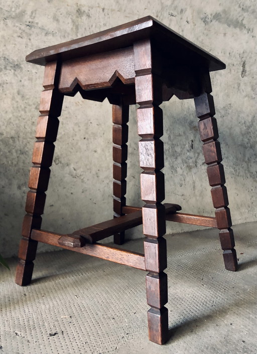 Mid-Century 20th Century Oak Stool or Side Table