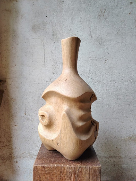 Vaso scultoreo in rovere massiccio – Pezzo unico – retroDom, Vasi, Legno (photo 4 of 14)