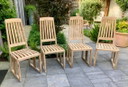 4 elegant Gloster teak garden chairs, heavy quality teak
