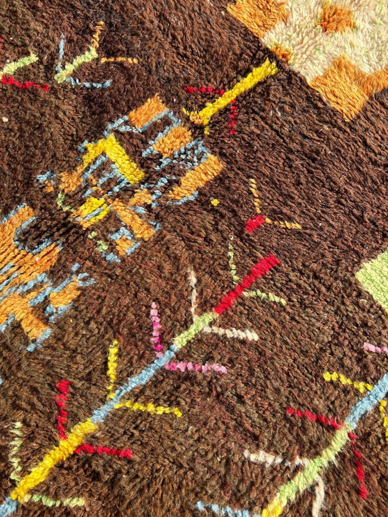 Image 1 of Modern Moroccan Brown Wool Rug