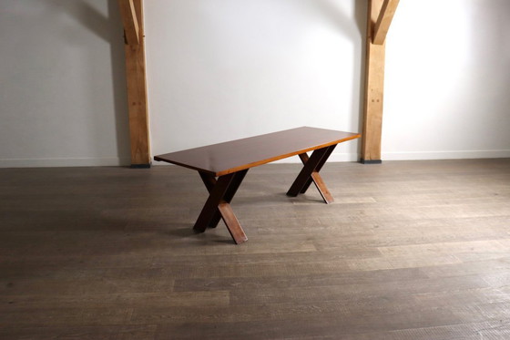 Image 1 of Mesa de comedor TL58 en nogal, diseñada por Marco Zanuso para Poggi, Italia, década de 1960.