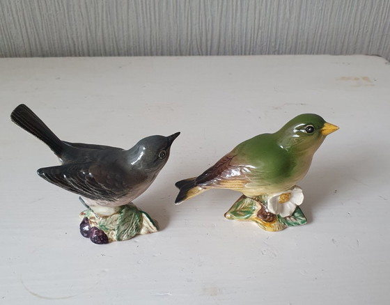 Image 1 of Beswick Vogelfiguren Grünfink und Weißkehlchen