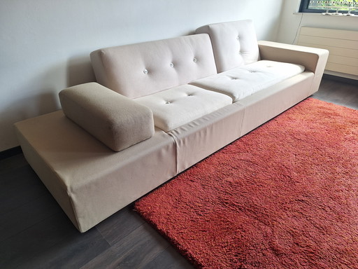 Modern Vitra Design Sofa - Cream 3-Seater with Character Knots